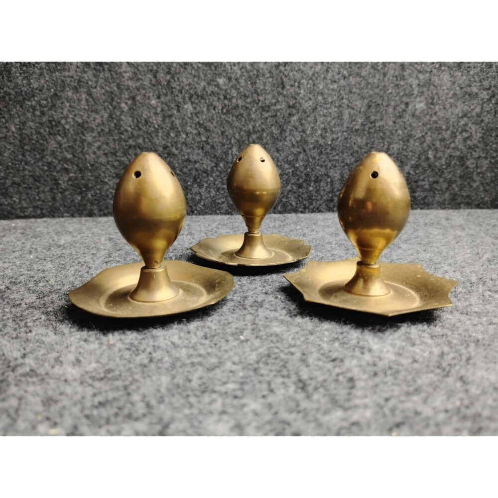 Vintage Solid Brass Incense Stick Holder Trinket Dish Lot Of 3